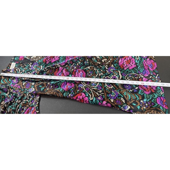 Vintage Baron Peters 100% Silk Floral Dress Sz 12 Multicolor Jewel Toned V-neck - Picture 13 of 16